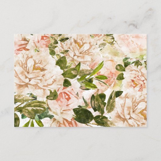 Elegant Roos Romance bruiloft Informatiekaartje (Achterkant)