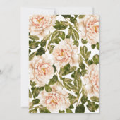 Elegant Roos Romance Waterverf huwelijksuitnodigin Kaart (Achterkant)