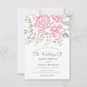 Elegant Roos Romance Waterverf Kaart (Voorkant)