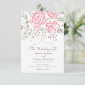 Elegant Roos Romance Waterverf Kaart (Staand voorkant)