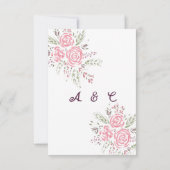 Elegant Roos Romance Waterverf Kaart (Achterkant)