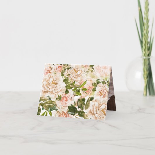 Elegant Roos Romance Weddenschap Hartelijk dank Bedankkaart (Achterkant)