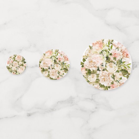 Elegant Roos Romance Wedding Confetti (Voorkanten)