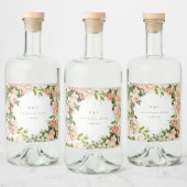 Elegant Roos Romance Wedding Likeurfles Etiket (Flessen)