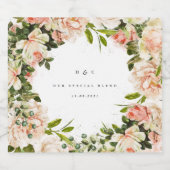 Elegant Roos Romance Wedding Likeurfles Etiket (Enkel label)