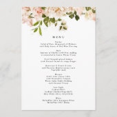 Elegant Roos Romance Wedding Menu (Voorkant)