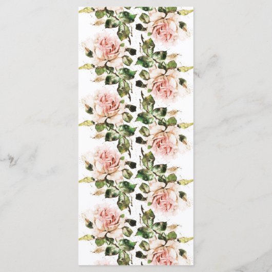 Elegant Roos Romance Wedding Programme Programmakaart (Achterkant)