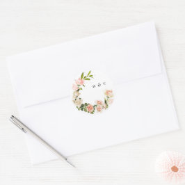 Elegant Roos Romance Wedding Ronde Sticker