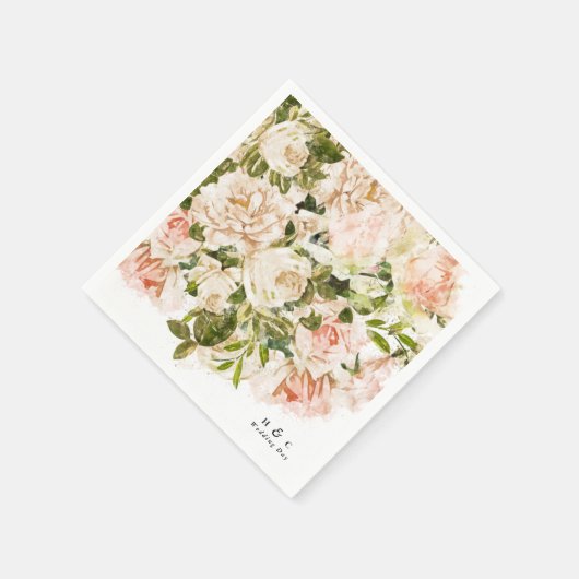 Elegant Roos Romance Wedding Table Napkins Servet (Hoek)