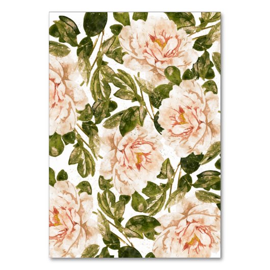 Elegant Roos Romance Wedding Table Nummers Kaart (Achterkant)