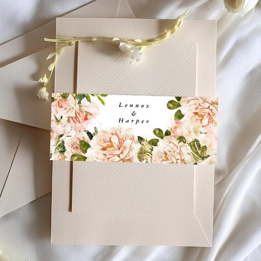 Elegant Roos Romance Wedding Uitnodigingen Wikkel