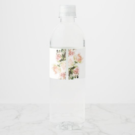 Elegant Roos Romance Wedding Waterfles Etiket (Achterkant)