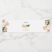 Elegant Roos Romance Wedding Waterfles Etiket (Enkel label)