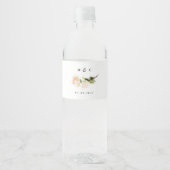 Elegant Roos Romance Wedding Waterfles Etiket (Voorkant)