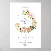 Elegant Roos Romance Wedding WelkomstPoster Poster (Voorkant)