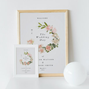 Elegant Roos Romance Wedding WelkomstPoster Poster