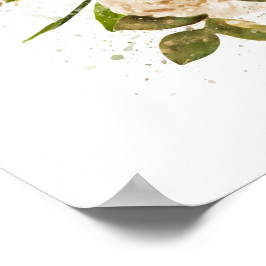 Elegant Roos Romance Wedding WelkomstPoster Poster (Hoek)