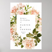 Elegant Roos Romance Wedding WelkomstPoster Poster (Voorkant)