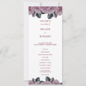 Elegant Roos Romantisch Bloemen Trouwprogramma Kaart (Voorkant)