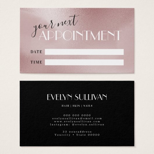 Elegant roos roze afspeelkaart visitekaartje (Voorkant /achterkant)