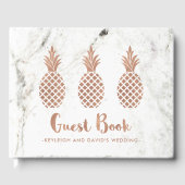 Elegant Roos roze ananas op wit marmer Gastenboek (Voorkant)
