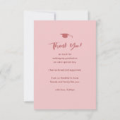 Elegant Roos Roze Arch 4 Foto Afstuderen Bedankkaart (Achterkant)