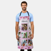 Elegant Roos Roze Bloem | Familie fotocollage Schort (Gedragen)