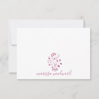 Elegant Roos Roze Bloemen Wijnstok Script Naam