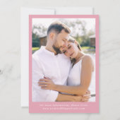 Elegant Roos Roze Bow Fotobruiloft Save The Date (Achterkant)