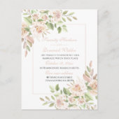 Elegant Roos Roze Floral trouwt alleen maar Aankondigingskaart (Voorkant)