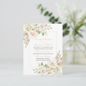 Elegant Roos Roze Floral trouwt alleen maar Aankondigingskaart (Staand voorkant)