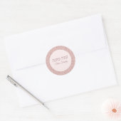 Elegant Roos Roze Glitter Hebreeuws Shana Tova Ronde Sticker (Envelop)