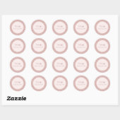 Elegant Roos Roze Glitter Hebreeuwse Bat Mitzvah Ronde Sticker (Vel)