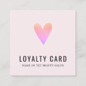 Elegant Roos Roze Heart Beauty Salon Loyalty Kaart (Voorkant)