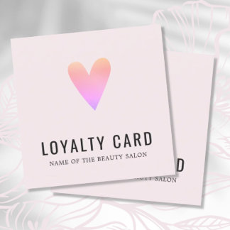 Elegant Roos Roze Heart Beauty Salon Loyalty Kaart