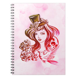 Elegant Roos Roze Koffiehandgeschilderde kunstlapt Notitieboek
