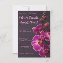 Elegant Roos Roze Orchideeën Bruiloft Kaart