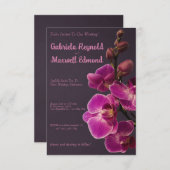 Elegant Roos Roze Orchideeën Bruiloft Kaart (Voorkant / Achterkant)
