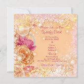 Elegant roos roze sinaasappel kaart (Achterkant)