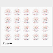 Elegant Roos Roze Tea Party Bedankt Sticker (Vel)