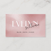 elegant roos roze visitekaartje (Voorkant)