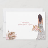 Elegant Roos Script Pampas Grass Quinceañera Save The Date (Achterkant)