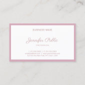 Elegant  Roos Sjabloon Kleur handschrift Visitekaartje (Achterkant)