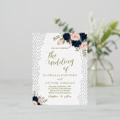 Elegant Roos Stars Wedding Uitnodiging (Staand Voorkant)