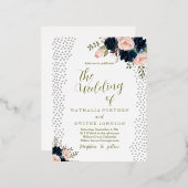 Elegant Roos Stars Wedding Uitnodiging (Voorkant / Achterkant)