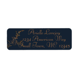 Elegant Roos Stem in Gold Return Address Label