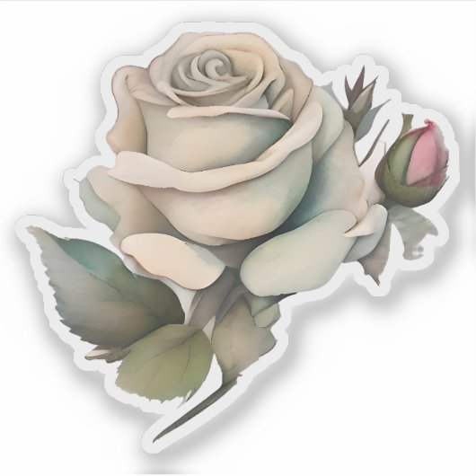 Elegant Roos Sticker (Voorkant)