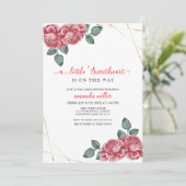 Elegant Roos Sweetheart Valentijn Baby shower Kaart (Staand voorkant)