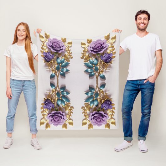 Elegant Roos Symbol Design Tijdloze Bloemenkunst Fleece Deken (In situ)