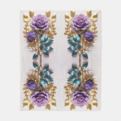 Elegant Roos Symbol Design Tijdloze Bloemenkunst Fleece Deken (Voorkant)